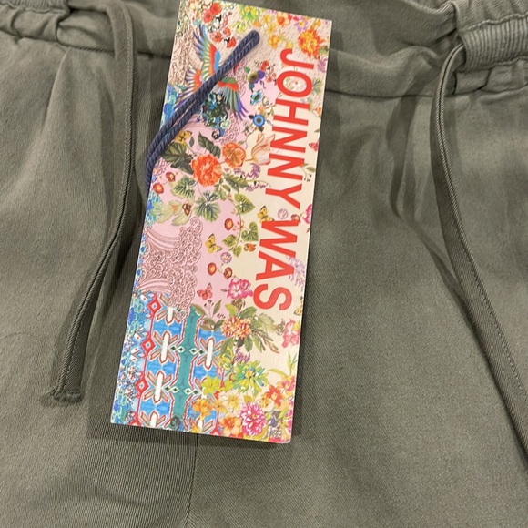 NWT Johnny Was Embroidered Green Stretch Twill Pants! - Picture 6 of 6